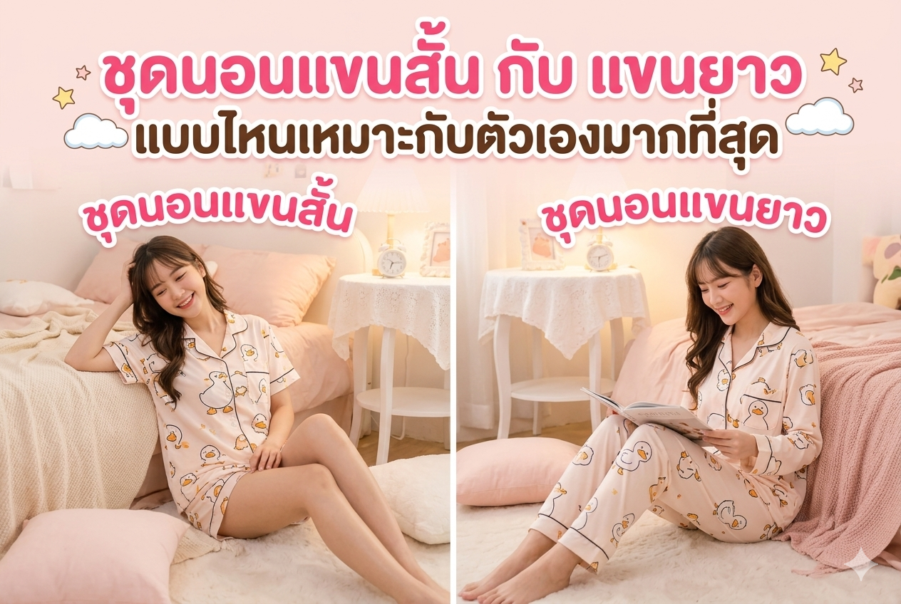 ชุดนอนแขนสั้น กับ แขนยาว
